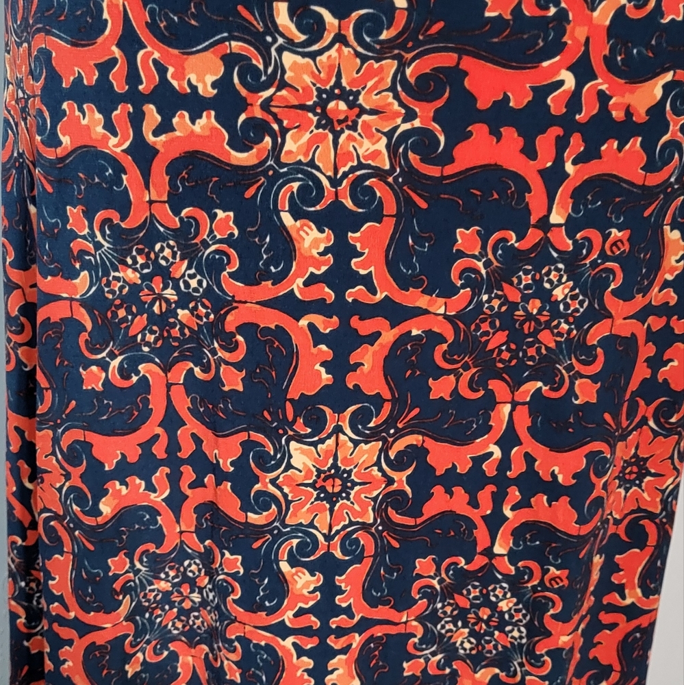 LulaRoe Women's Navy/Red High Waisted Floral Maxi Pleated Skirt Size XL EUC - Picture 5 of 10